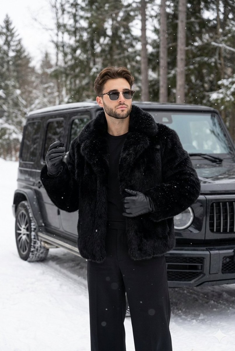 Winter Fashion Portrait with G-Wagon and Face Consistency Prompt — example 1