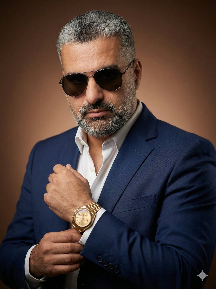 Stylish Man Studio Portrait Prompt — example 1