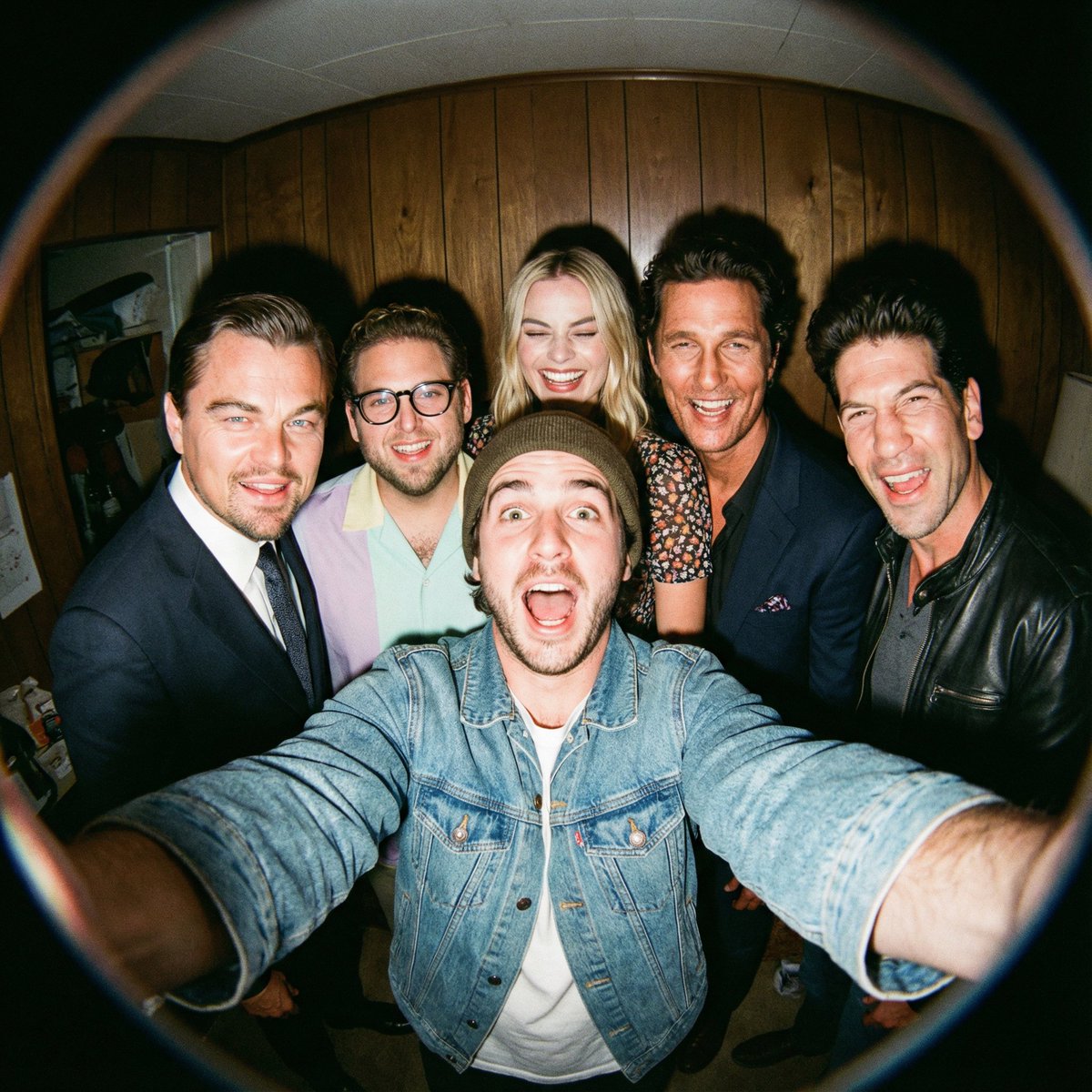 Fisheye selfie with movie characters using Nano Banana Pro — example 1