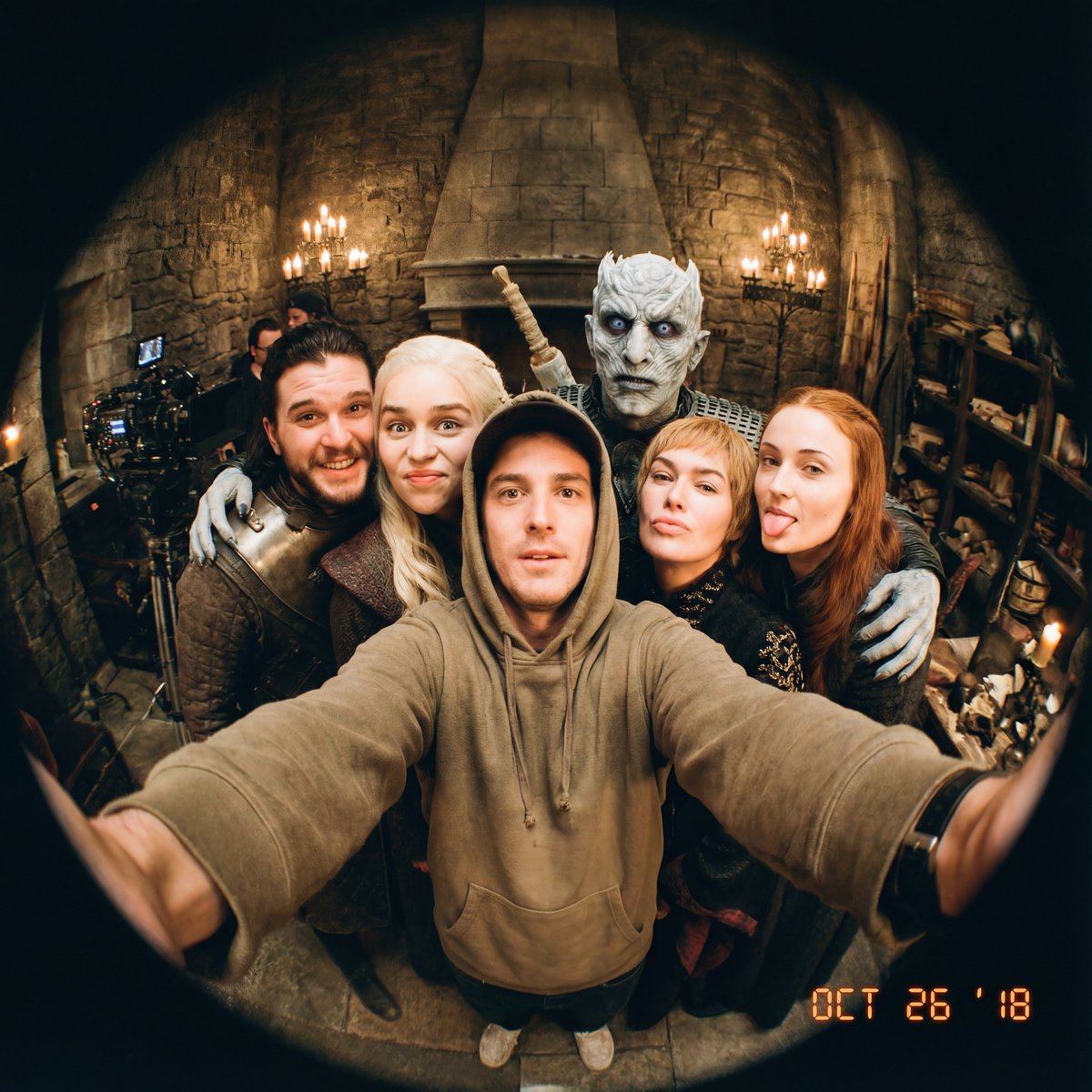 Fisheye selfie with movie characters using Nano Banana Pro — example 4