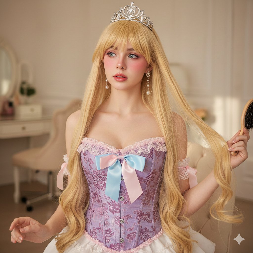 Photorealistic Princess-core Cosplay Portrait — example 1