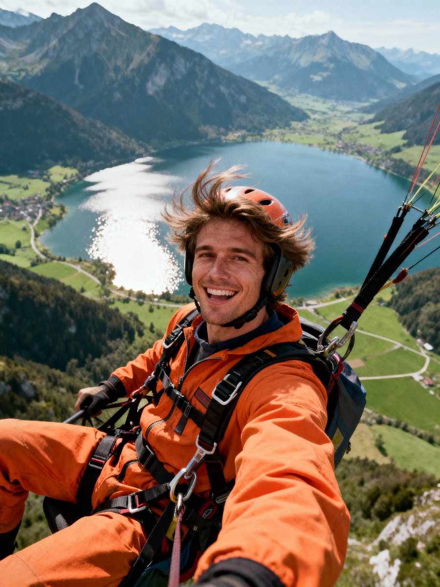 GoPro-style extreme sports selfie prompt — example 2
