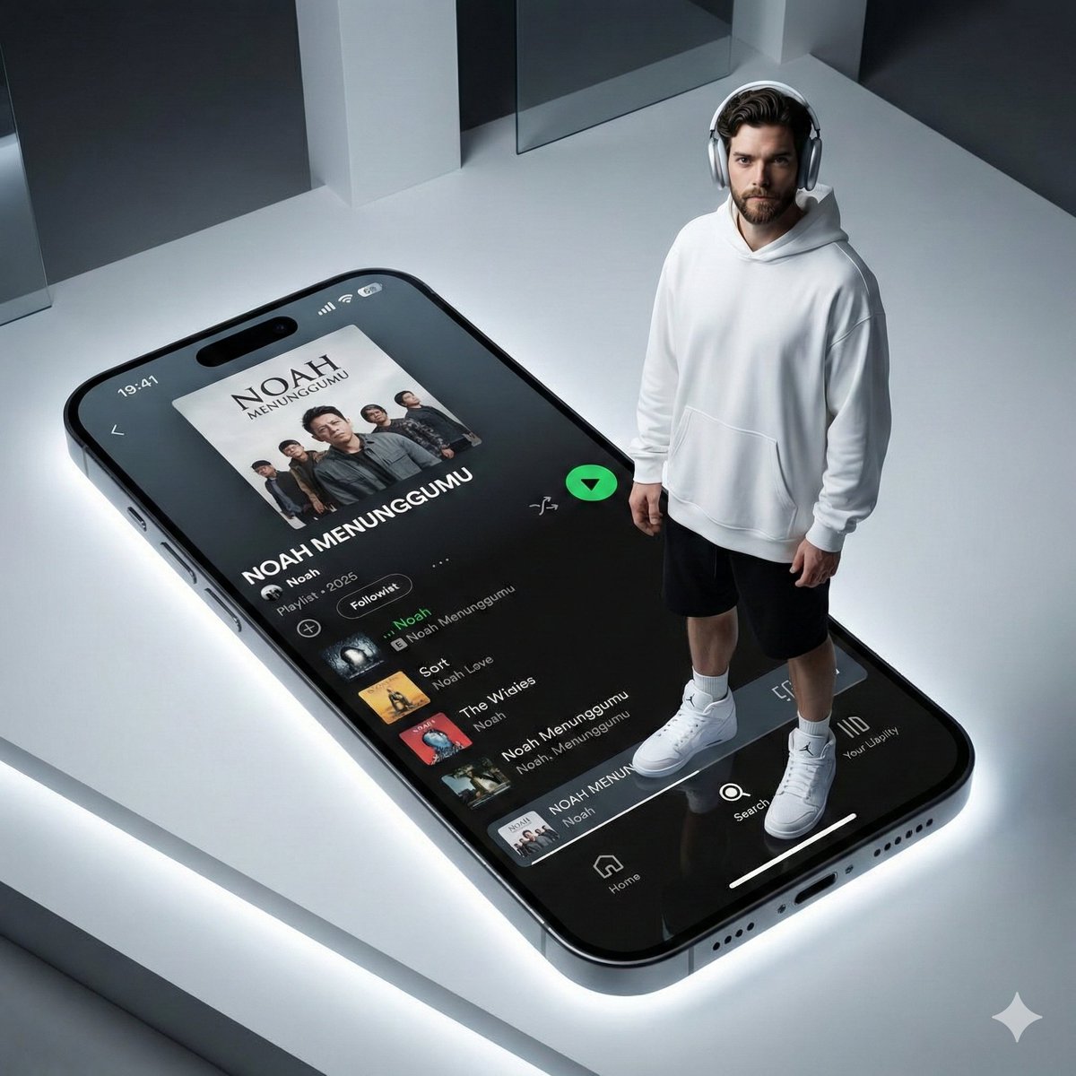 Futuristic Fashion Shot on Giant Smartphone Screen — example 1