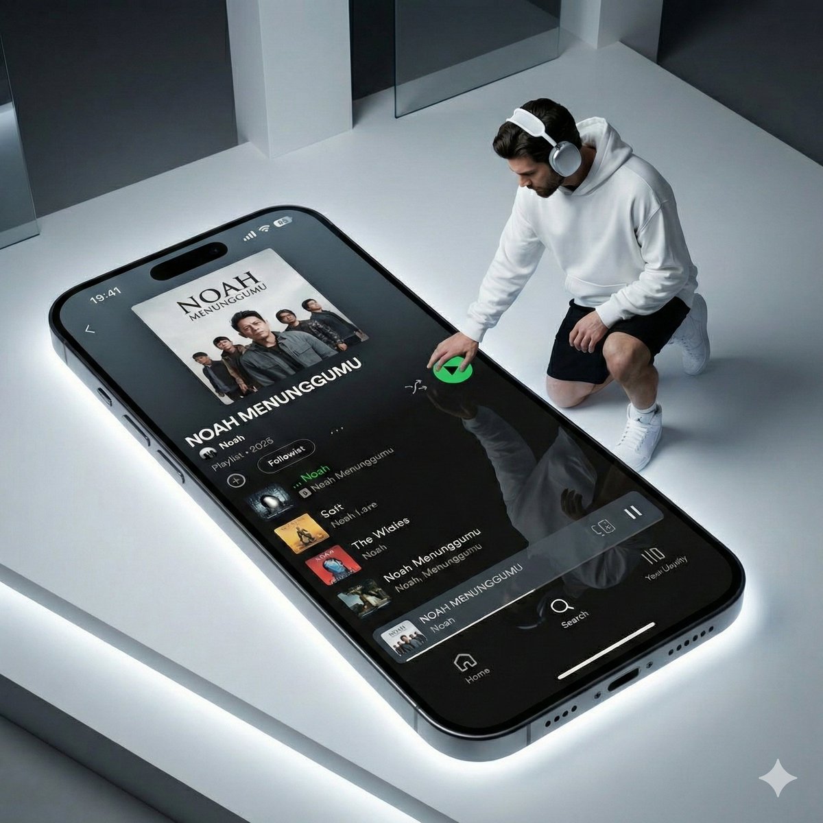 Futuristic Fashion Shot on Giant Smartphone Screen — example 2