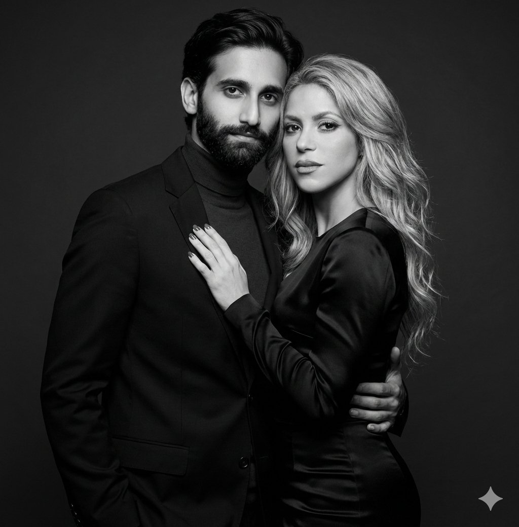 Black-and-White Studio Portrait of a Couple with Identity Lock — example 4
