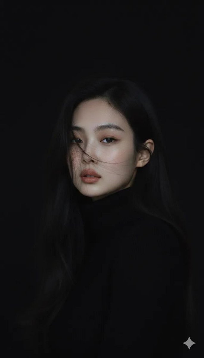 Moody Cinematic Portrait in Black Turtleneck — example 2