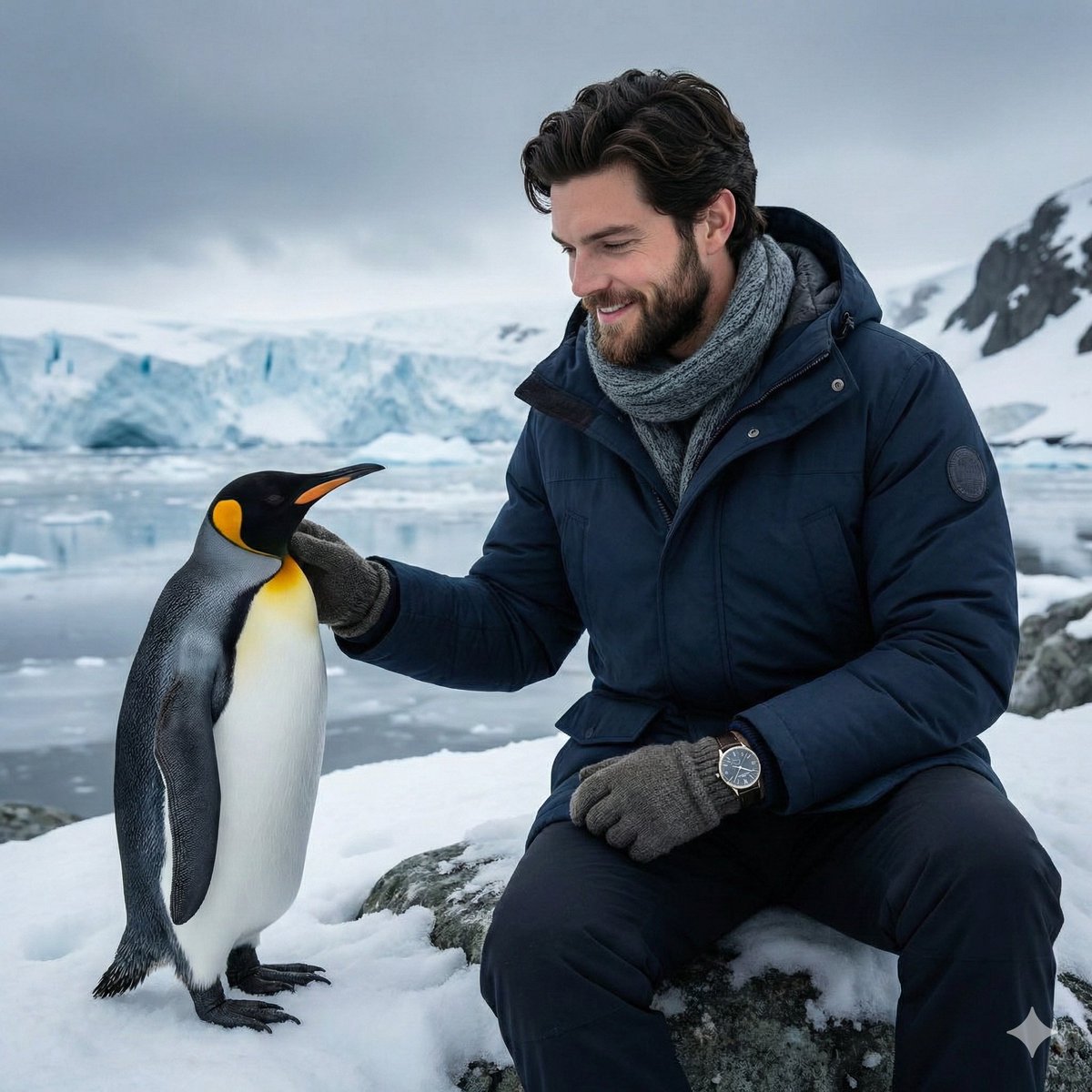 Antarctic Penguin Encounter Photograph Prompt — example 1