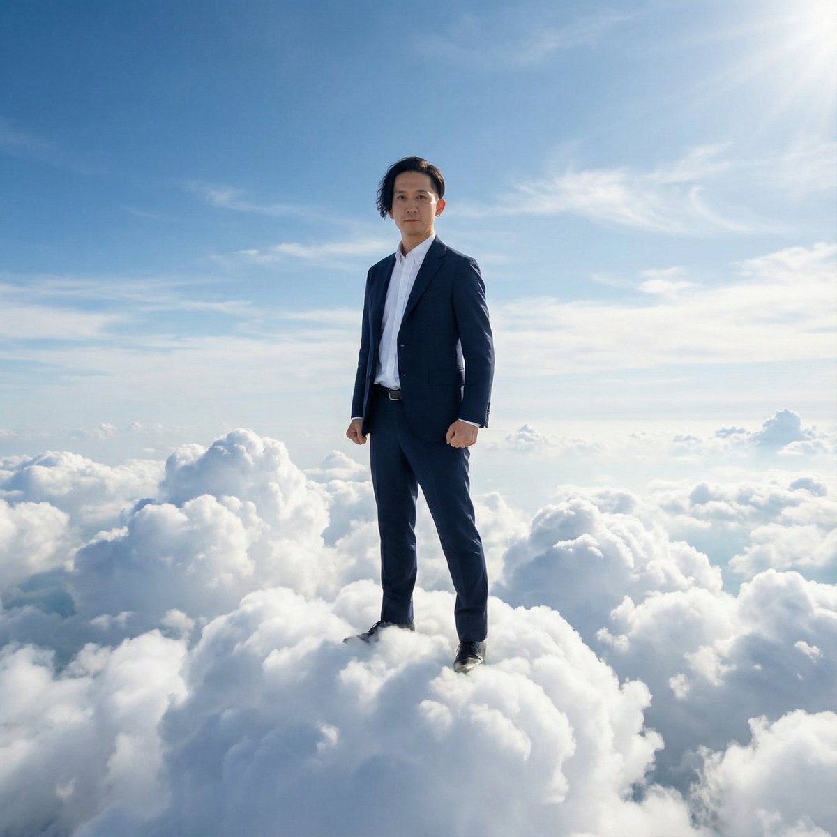 Standing on Clouds in a Suit — example 1