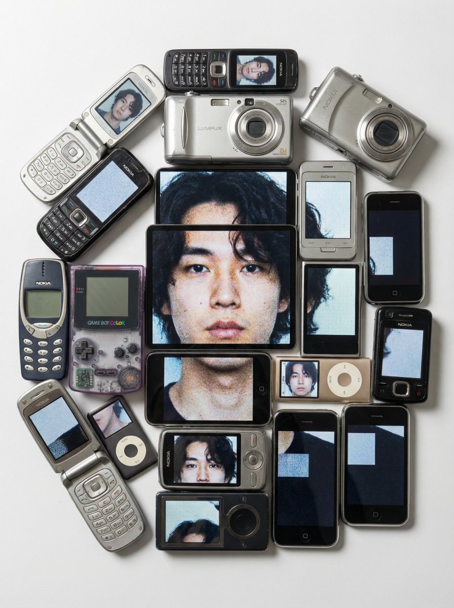Y2K Tech Collage Portrait — example 2