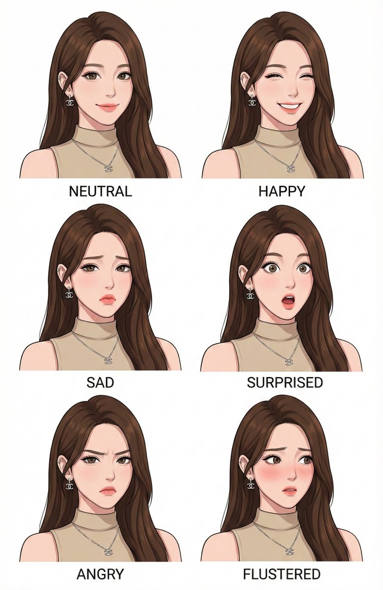 Character Design Expression Style Guide Prompt — example 1
