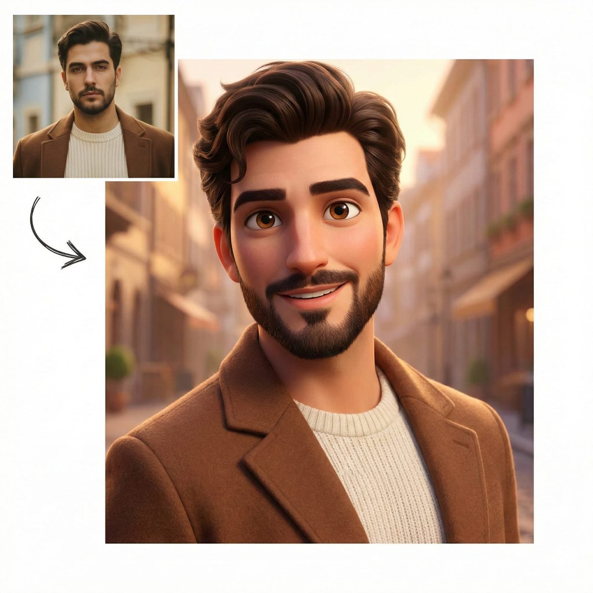Pixar-Style Character Comparison Prompt — example 1