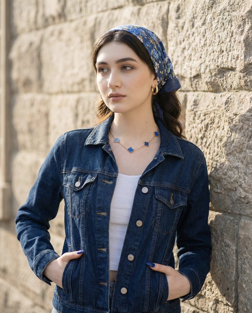 Tight Medium Close-up Portrait with Vintage Accessories — example 2