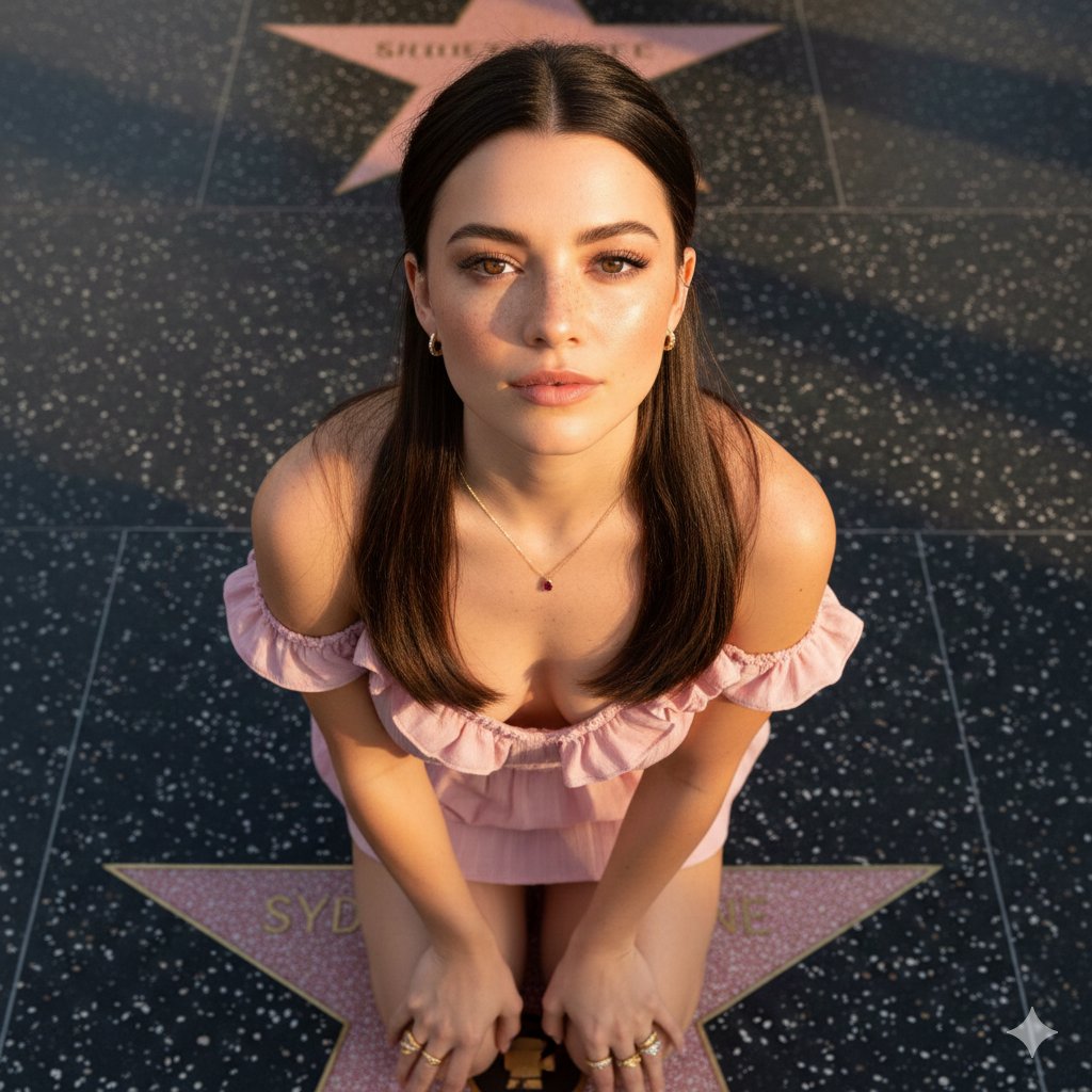 Sydney Sweeney Golden Hour Portrait on Walk of Fame — example 1