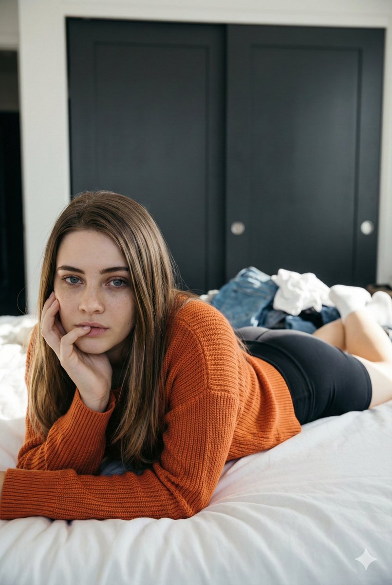 Josephine Langford Casual Bedroom Portrait — example 2