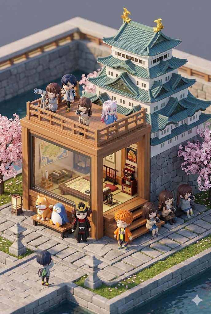 3D chibi miniature travel spot concept prompt — example 3
