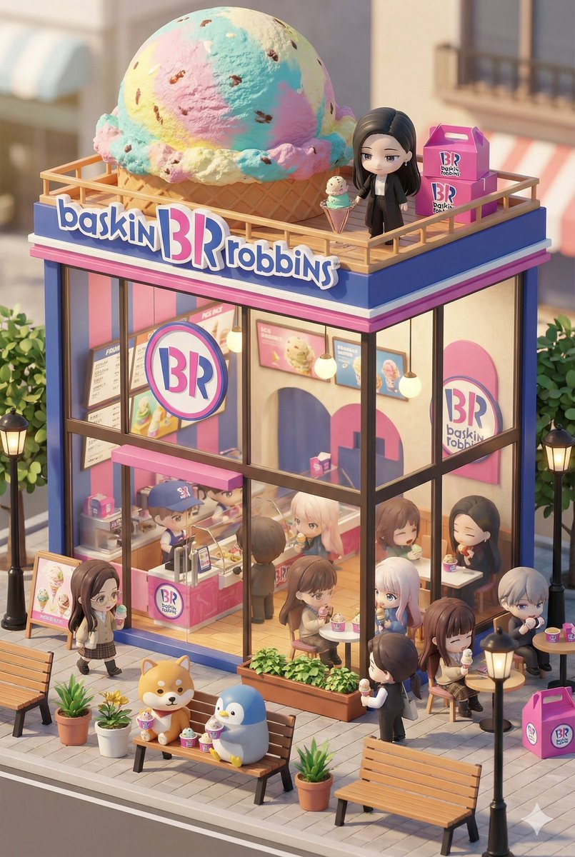 3D chibi miniature brand concept store prompt — example 2