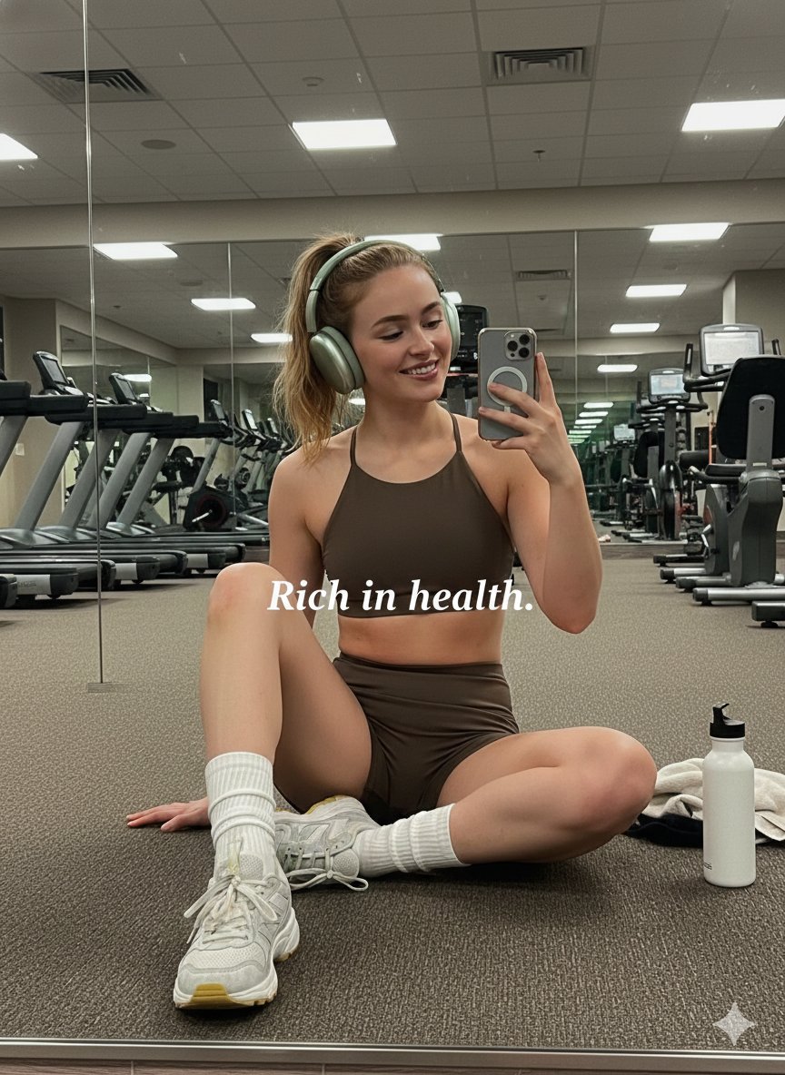 Gym Mirror Selfie Portrait Prompt — example 2