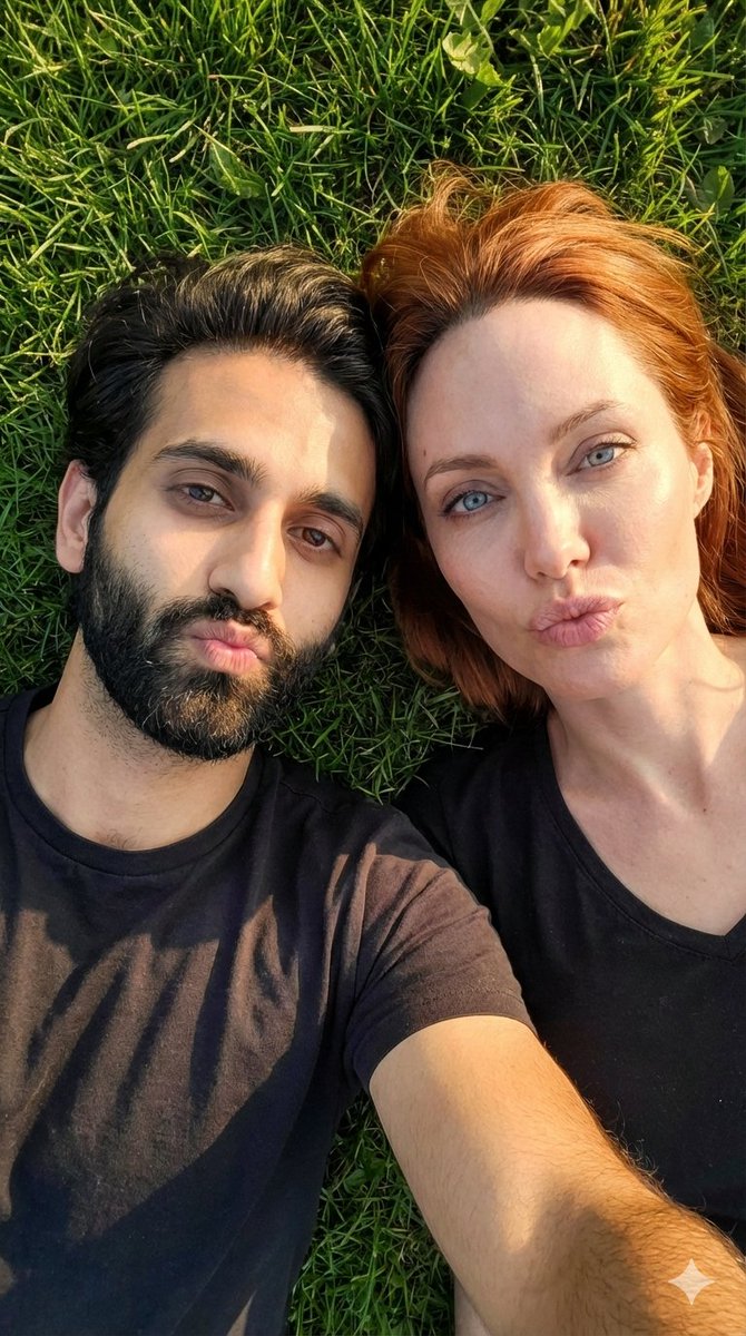 Hyper-Realistic Couple Selfie on Grass Prompt