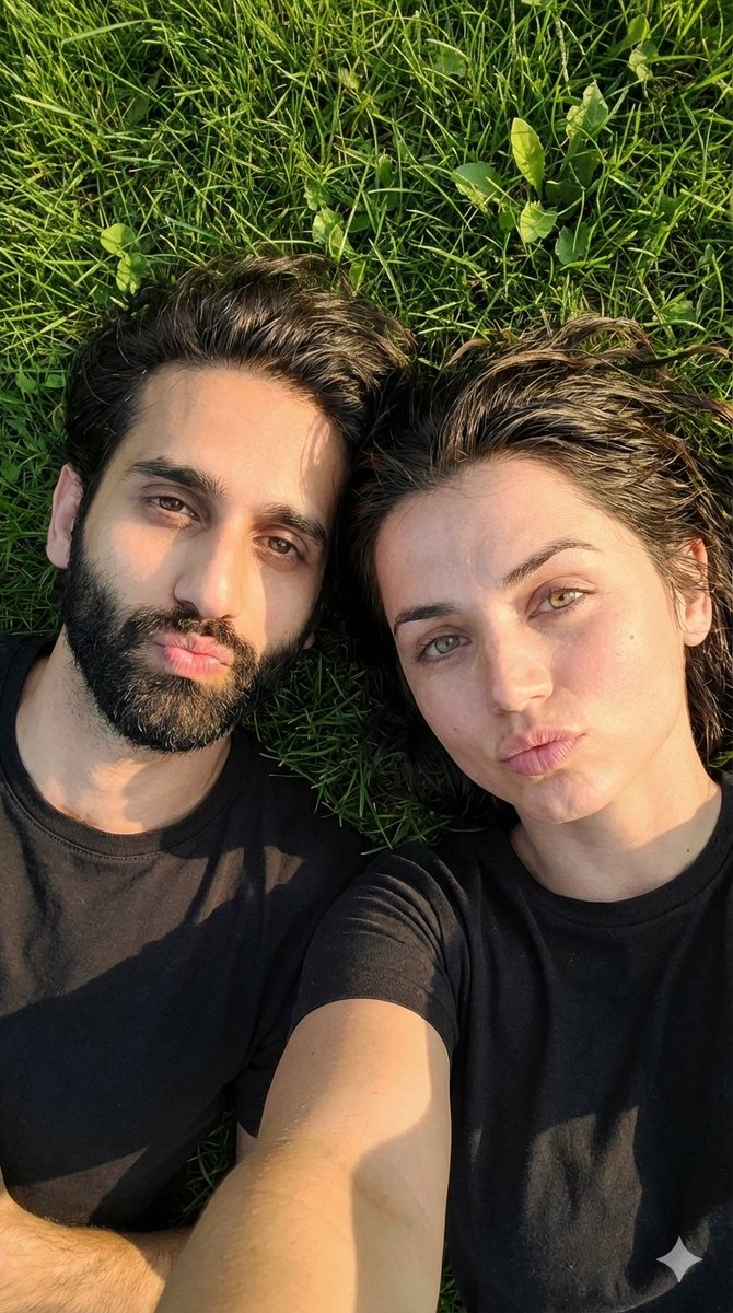Hyper-Realistic Couple Selfie on Grass Prompt — example 4