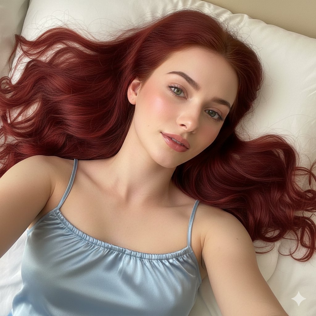 Intimate Red-Haired Morning Selfie Prompt — example 1