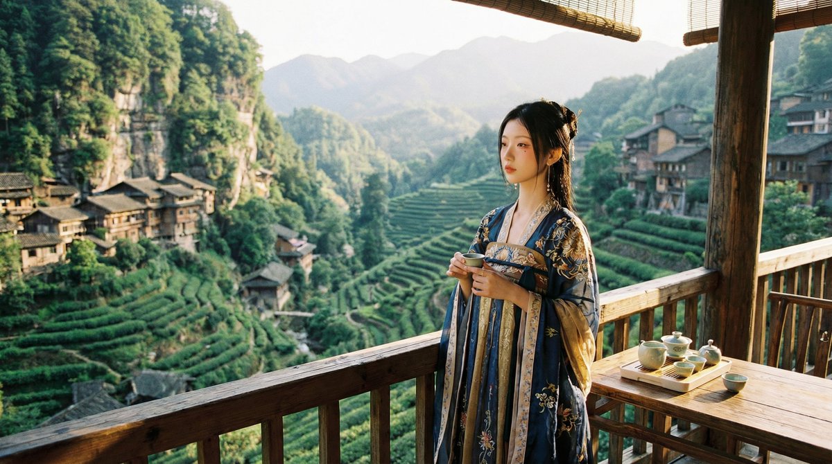 Classical Chinese Romance Landscape with Hanfu — example 3