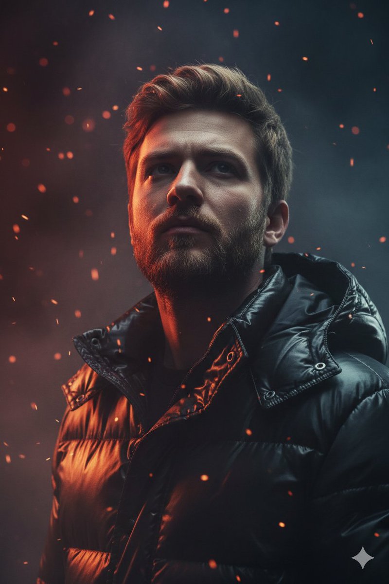 Dramatic Cinematic Portrait of a Rugged Young Man — example 1