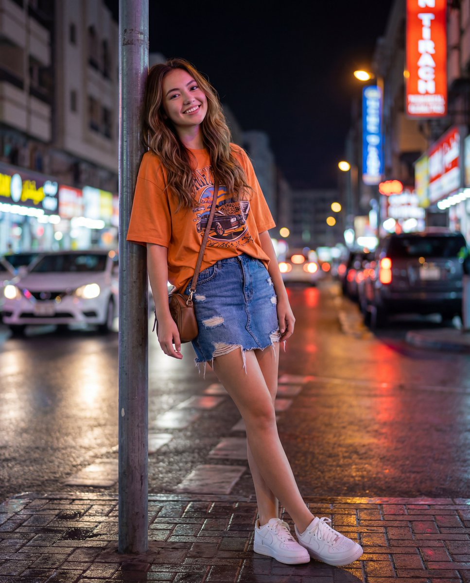 Urban Night Portrait with 100% Facial Accuracy — example 1