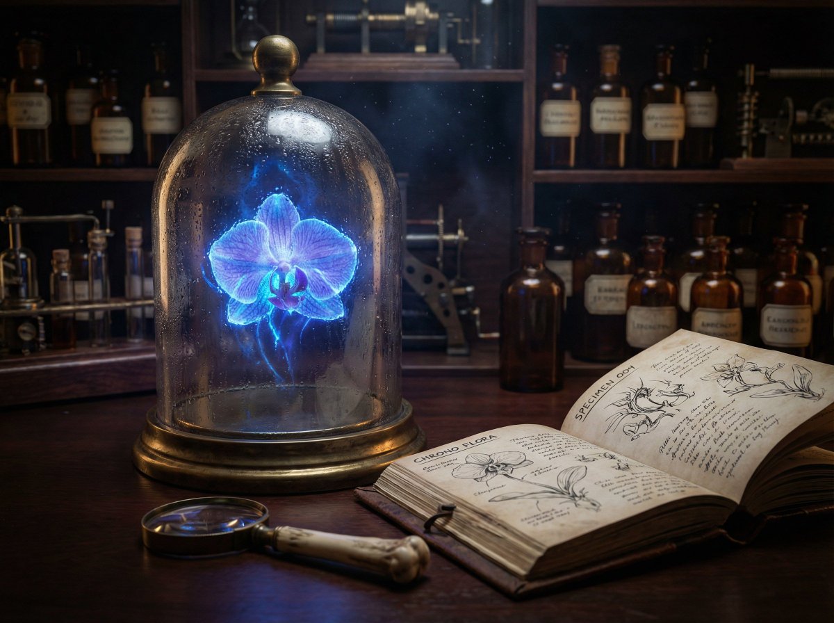 JSON Nano Banana Pro prompt for steampunk botanist workbench — example 1