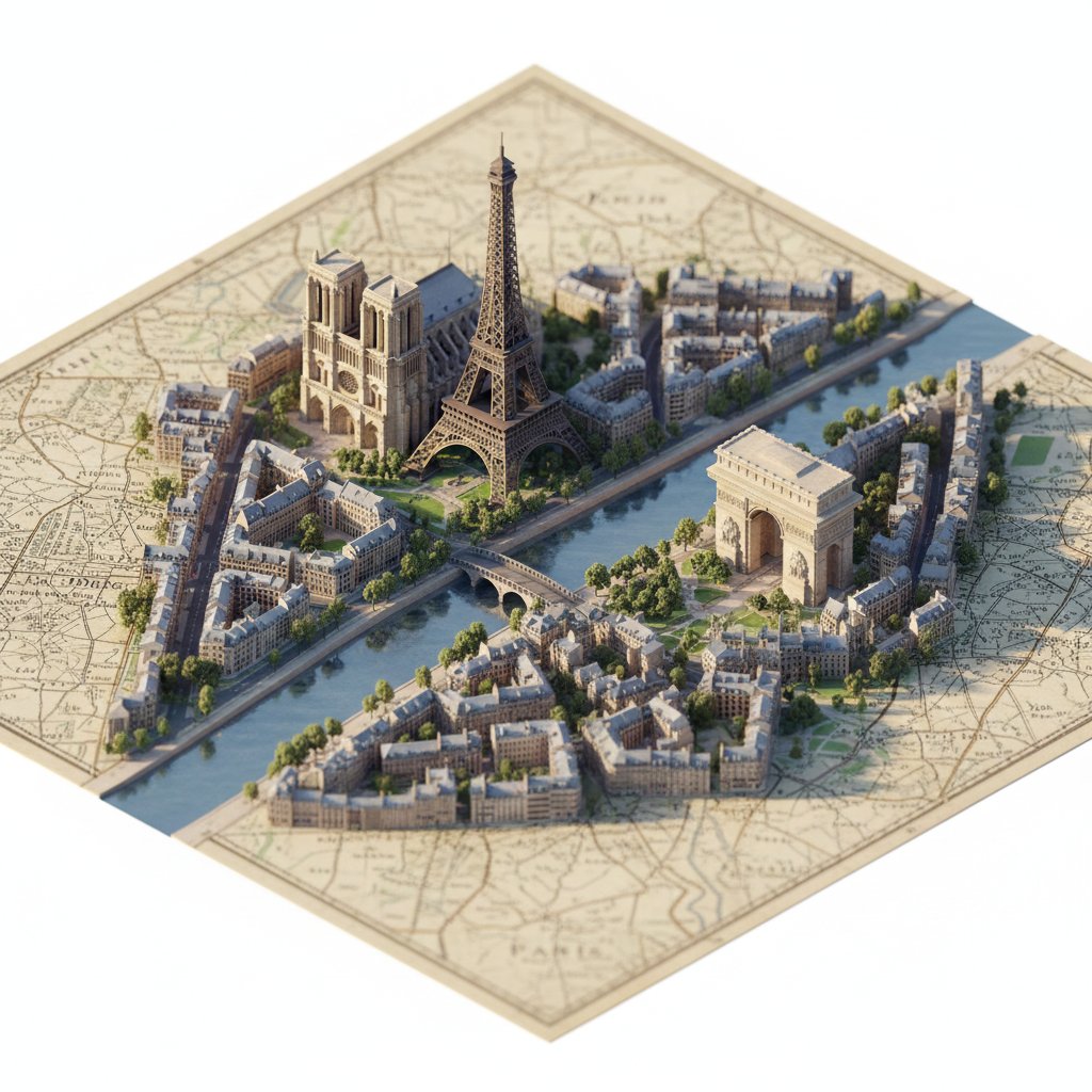 Photorealistic Diorama Isometric Map Prompt — example 1
