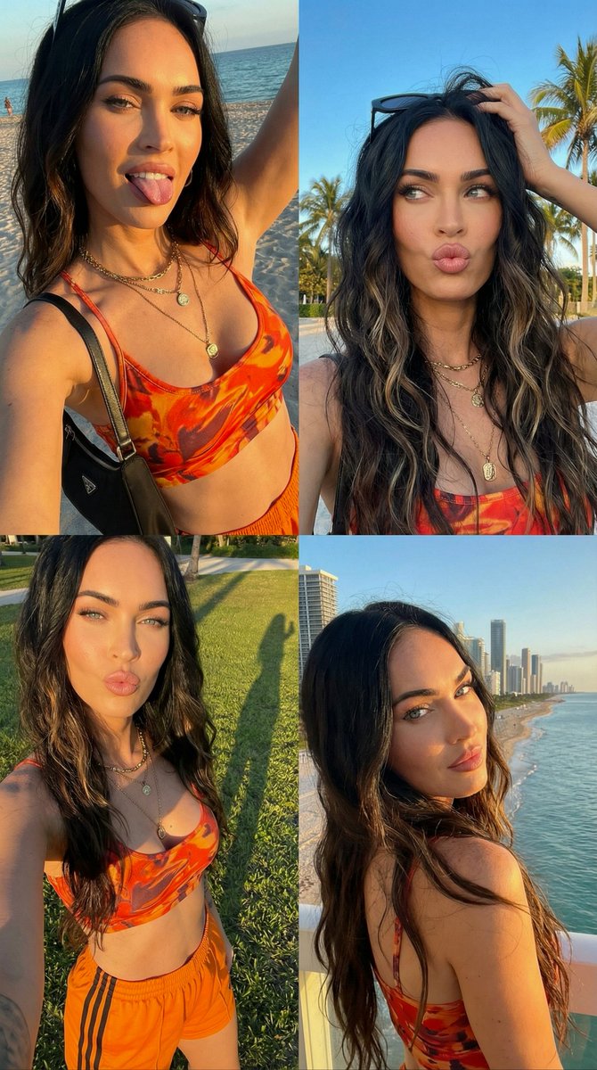 Megan Fox 2x2 Golden Hour Selfie Collage — example 1