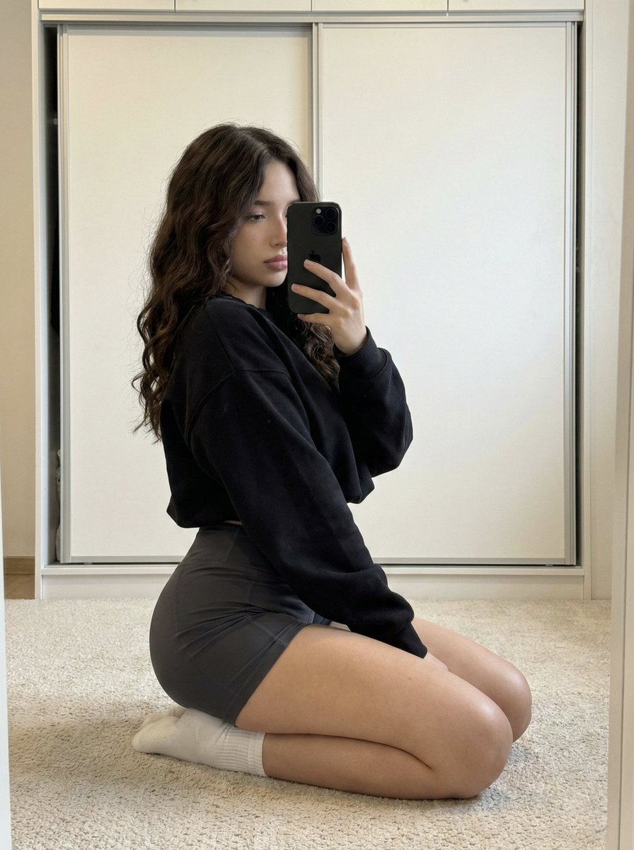 Mirror Selfie Aesthetic with Detailed Physics and Identity Locking — example 1