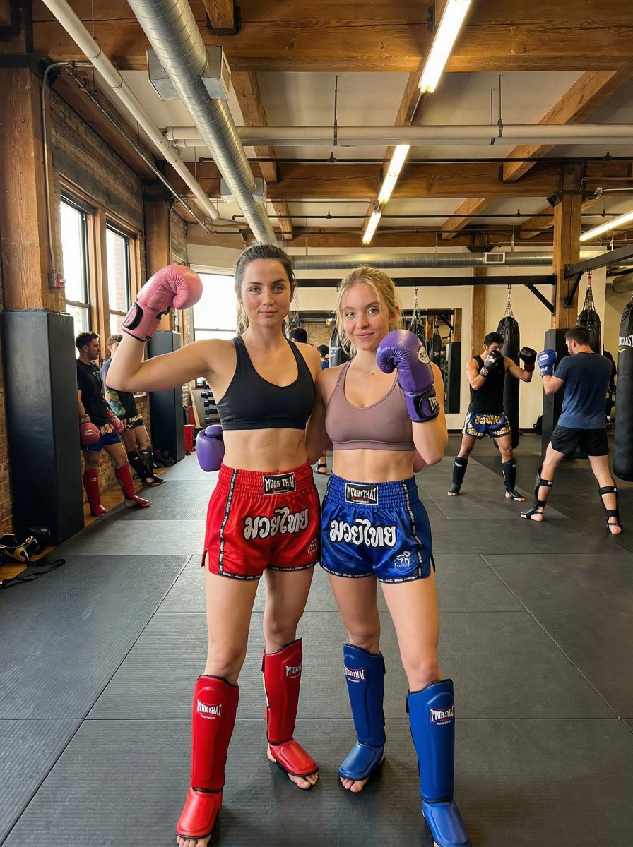 Sensual Sports Photography of Two Women in a Boxing Gym — example 1