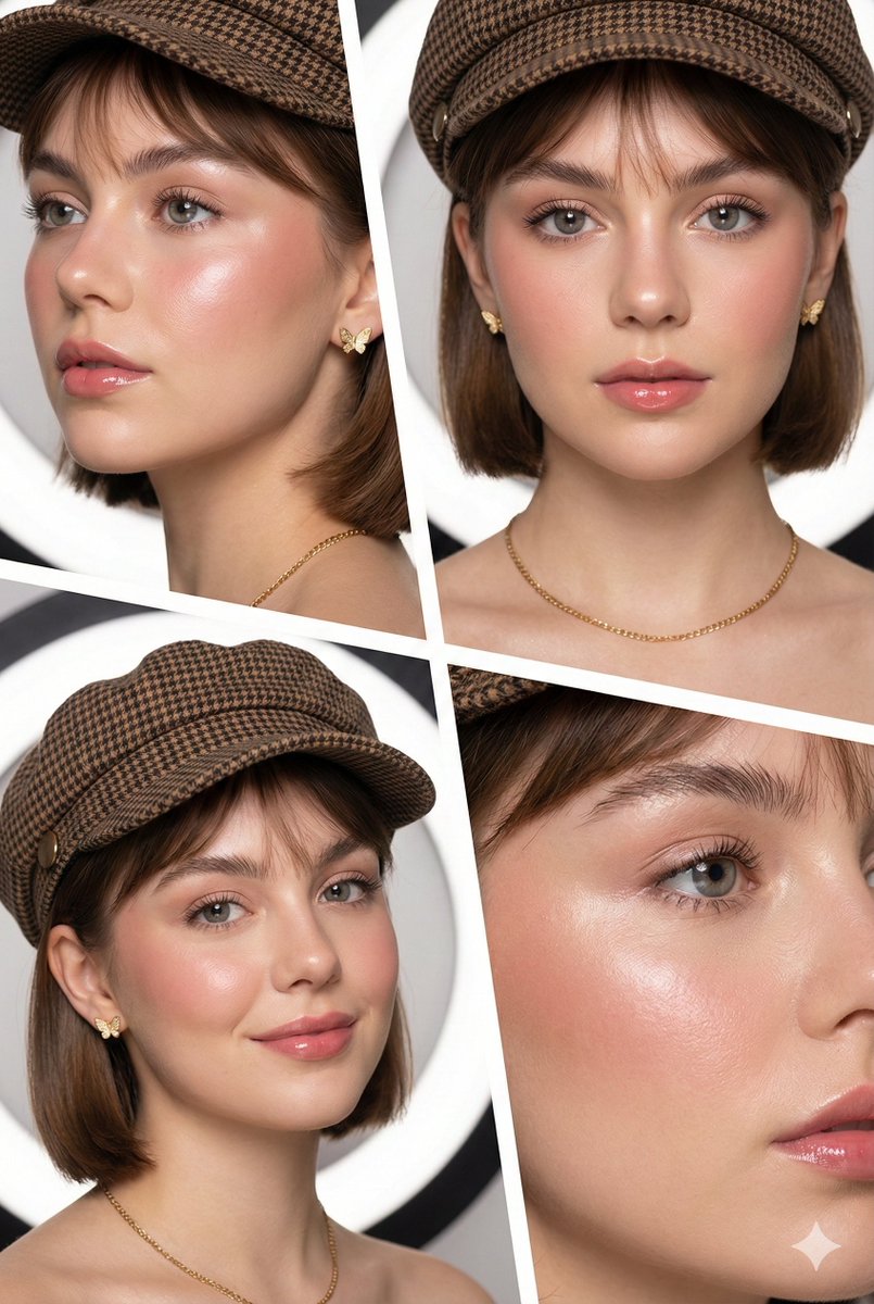 4-Panel Beauty Editorial Collage — example 1