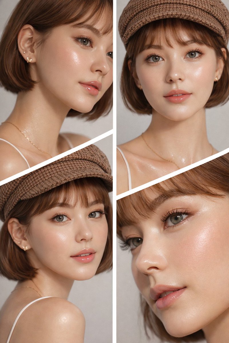 4-Panel Beauty Editorial Collage — example 2