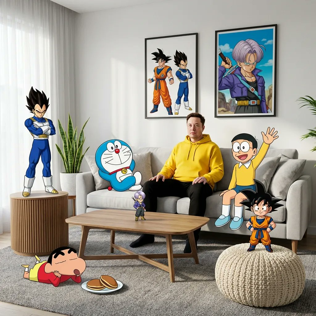 Blending Photorealism and Anime in a Living Room Scene — example 1