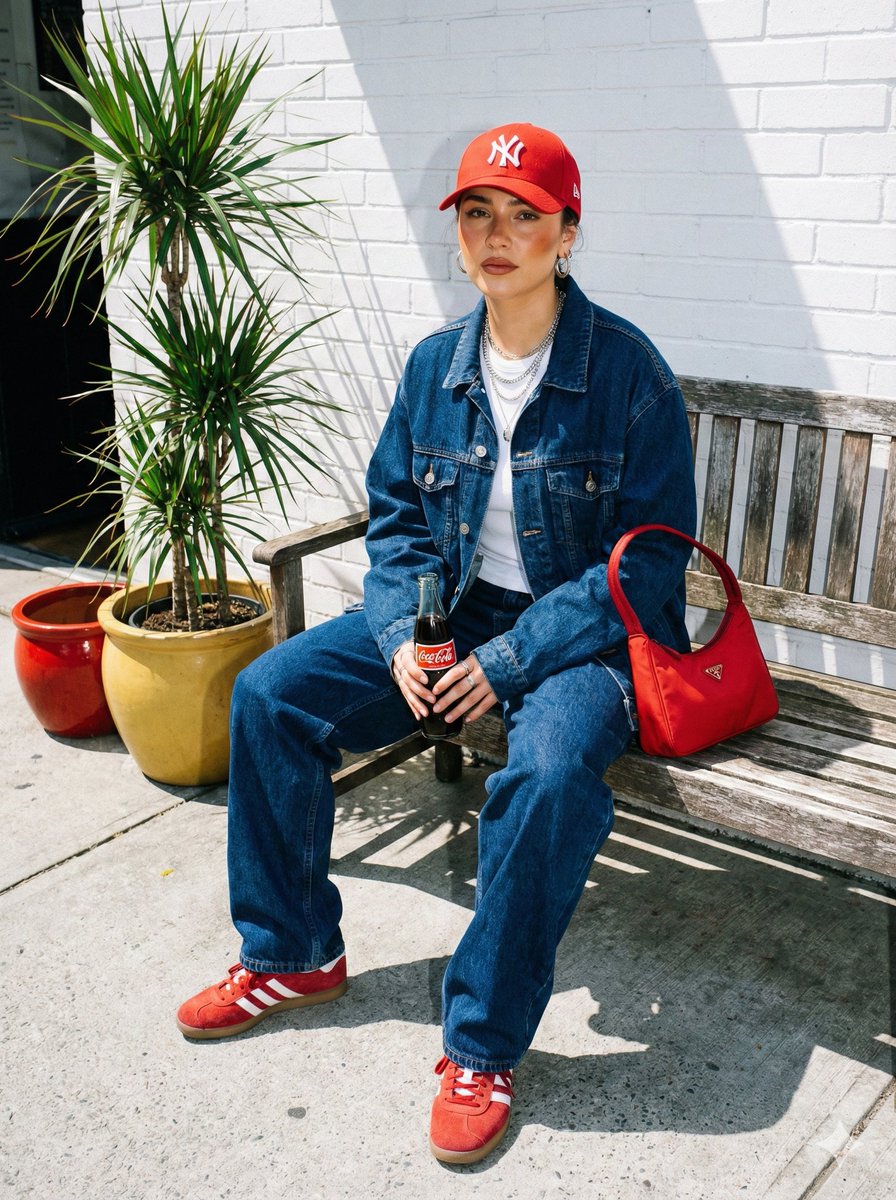 Urban Street Fashion Portrait with Vintage Accents — example 1