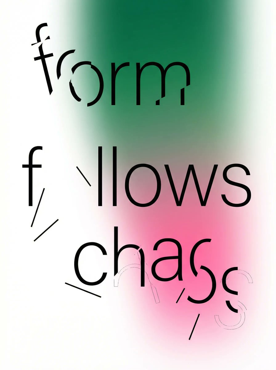 Fragmented Typography Poster Prompt (Minimalist Chaos) — example 1