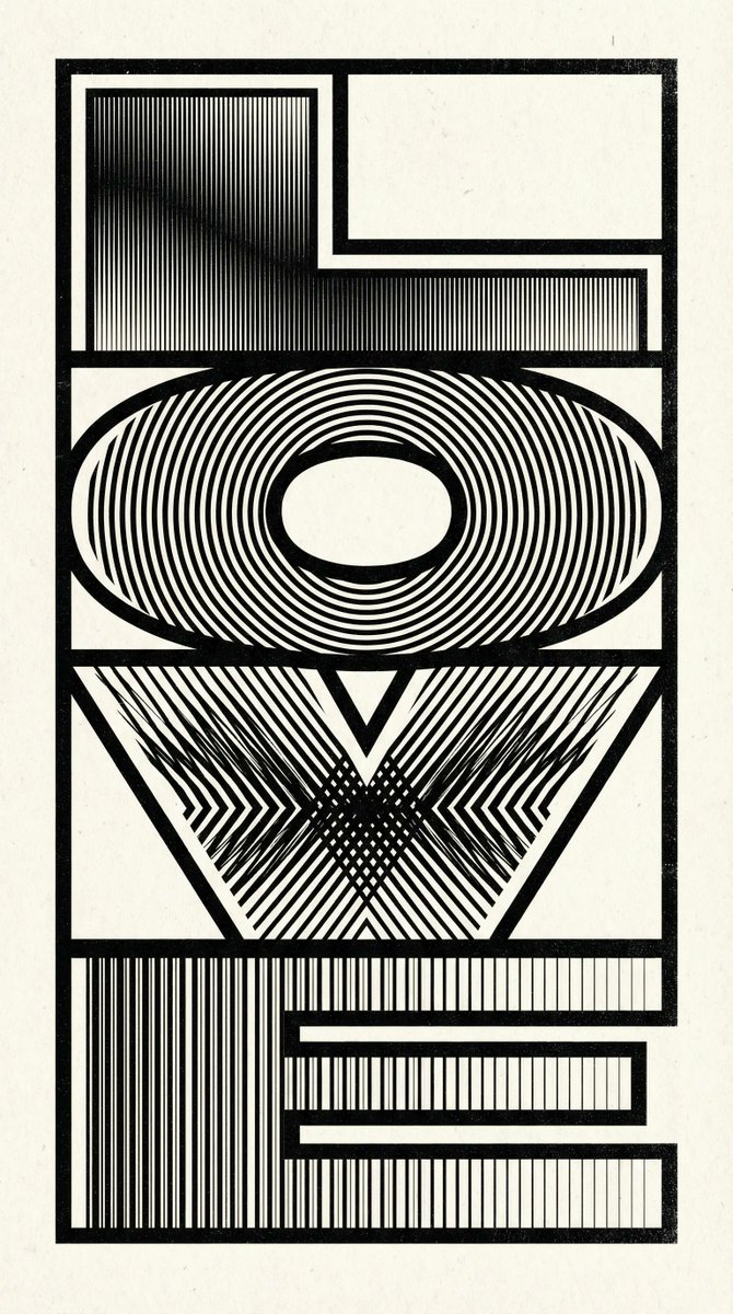 Op Art LOVE Typography Poster Prompt — example 2