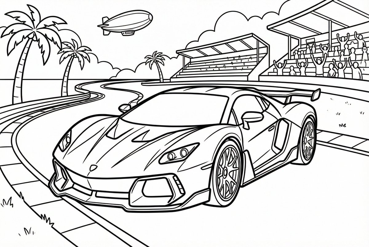 Coloring book line art prompt for Nano Banana Pro — example 1
