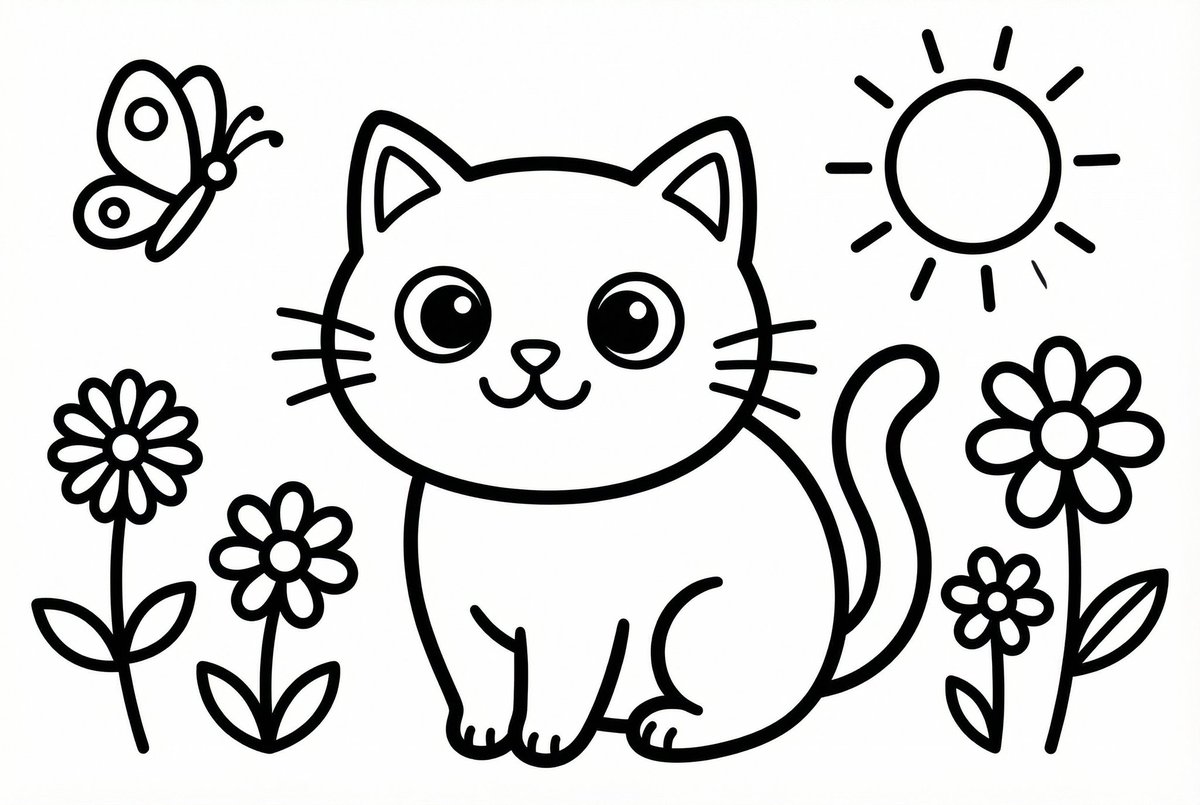 Coloring book line art prompt for Nano Banana Pro — example 2