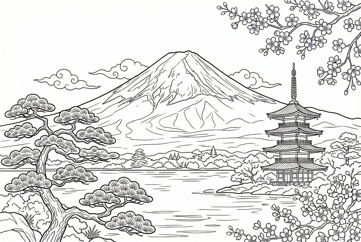 Coloring book line art prompt for Nano Banana Pro — example 4