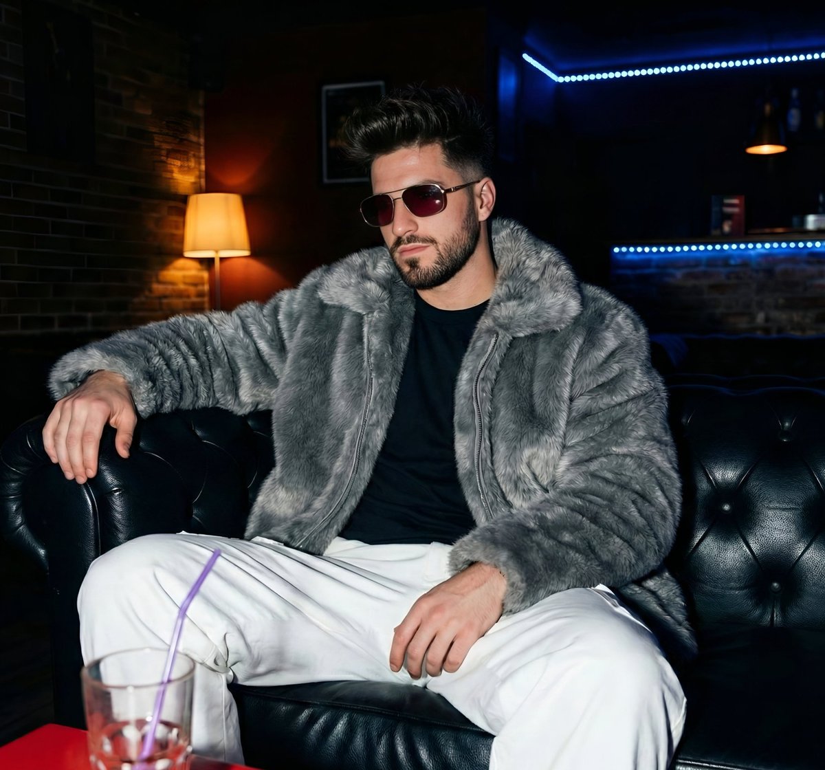 Cinematic Nightclub Portrait with Neon Lights Prompt — example 1