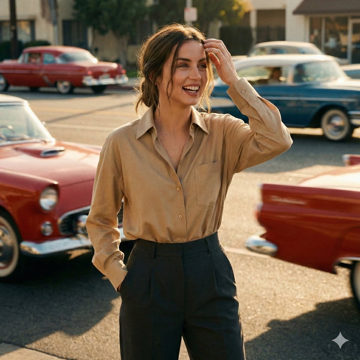 Cinematic Fashion Photo with Motion Blur Prompt — example 2