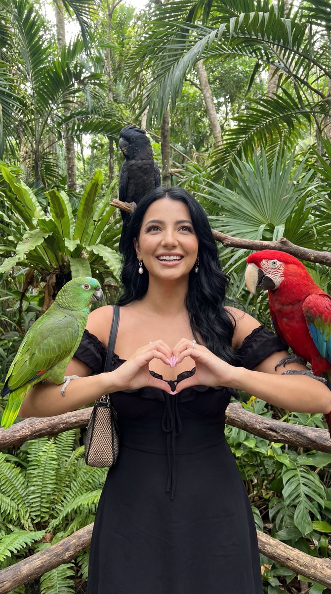 Candid Tropical Aviary Portrait with Parrots and Identity Lock — example 1