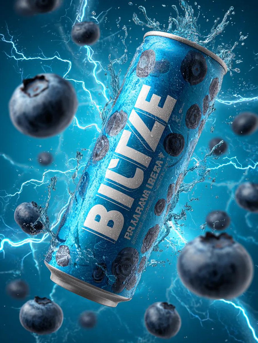 Energy Drink Can with Green Apple Splash and Neon Lightning — example 2