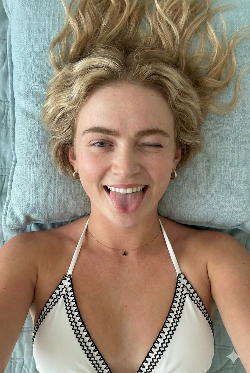 Overhead Playful Portrait (Blonde Hair Variant) — example 2