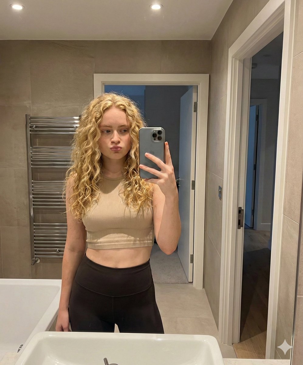Mirror Selfie in Modern Bathroom Prompt — example 2