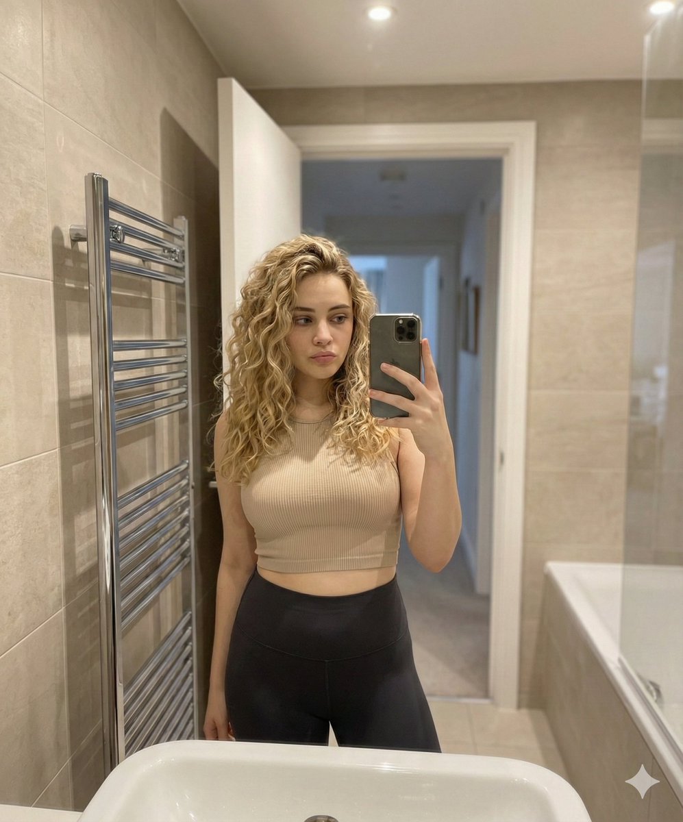 Mirror Selfie in Modern Bathroom Prompt — example 3