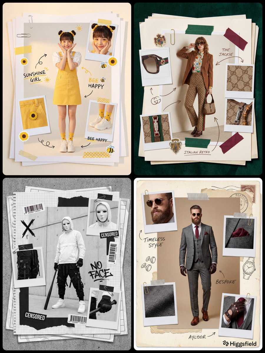 Fashion Scrapbook Page Layout Prompt Template — example 1