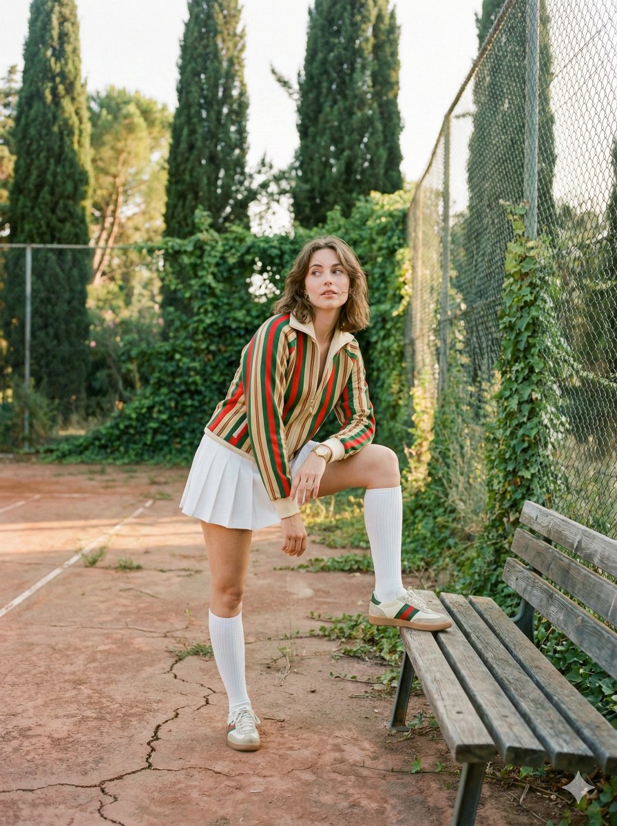 Vintage Tennis Editorial Shot Prompt — example 1